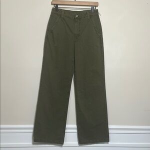 Edwin Olive Green Wide-Leg Pants Size 26 Sample Piece